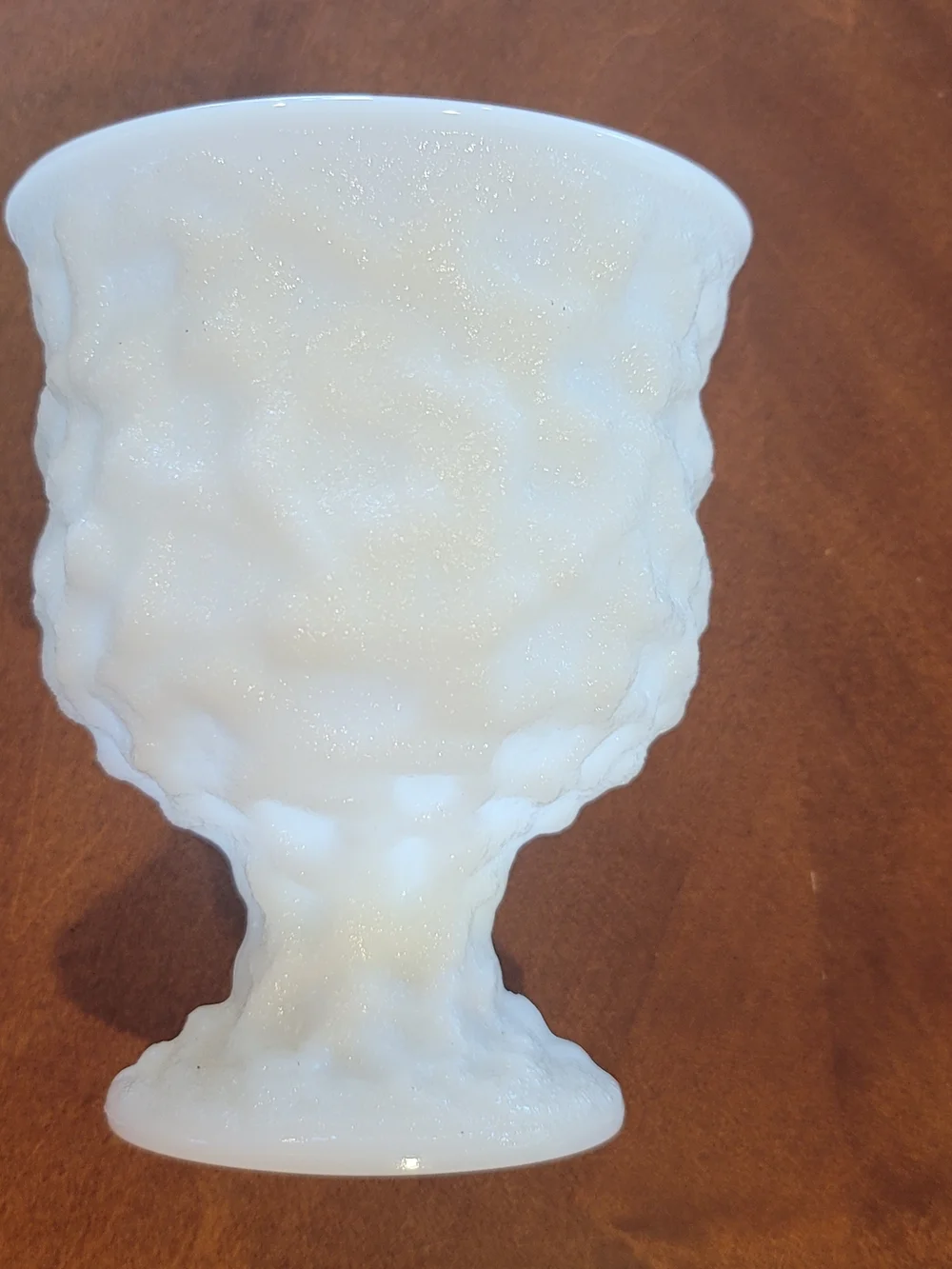 E.O. BRODY Textured‎ Milk Glass Pedestal Vase Model M3000 6.5 Inch